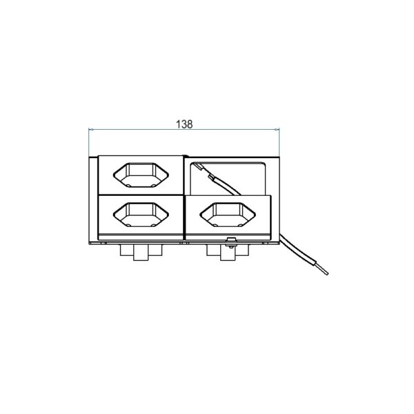 Produktbild UBD 160 175  -  Steckdoseneinsatz für 4 FLF inkl. 3x 1xT13, weiss